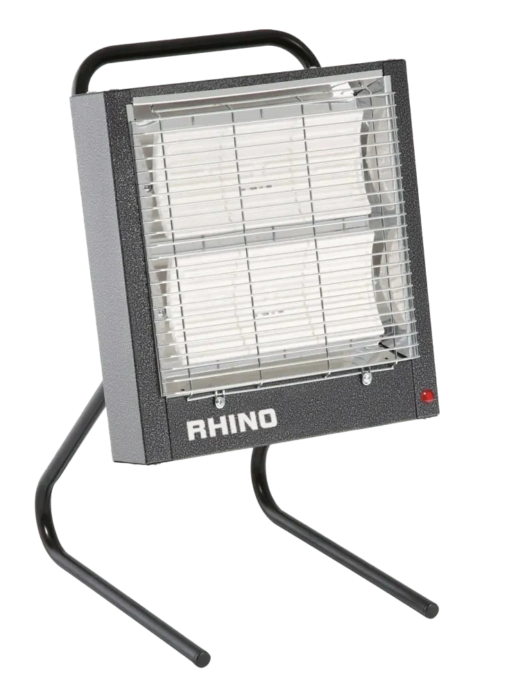 Rhino radiant heater on a white background