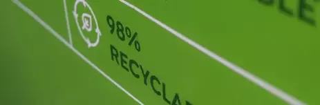 98% recyclable eco-friendly label promoting sustainability