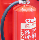 a close-up of a Chubby fire extinguisher 