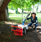 a man using a rotavator