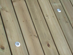 Close-up of clean wooden decking boards