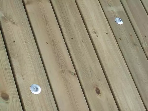 Close-up of clean wooden decking boards