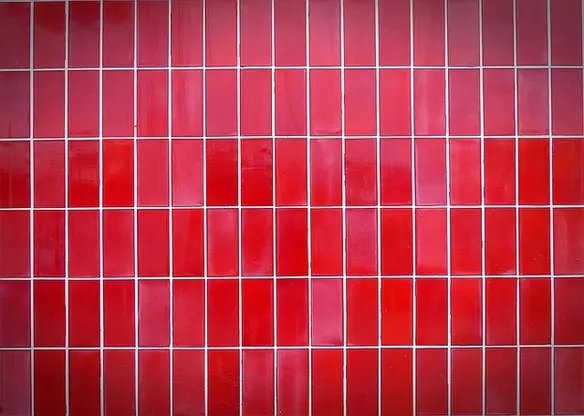 a red tiled wall
