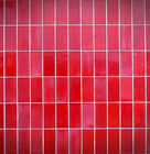 a red tiled wall