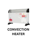 Image showing a white convection heater on the left and a grey oil‑filled radiator on the right.